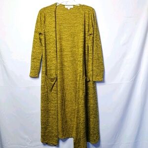 LuLaRoe long open long sleeve trench length cardigan w/pockets Small